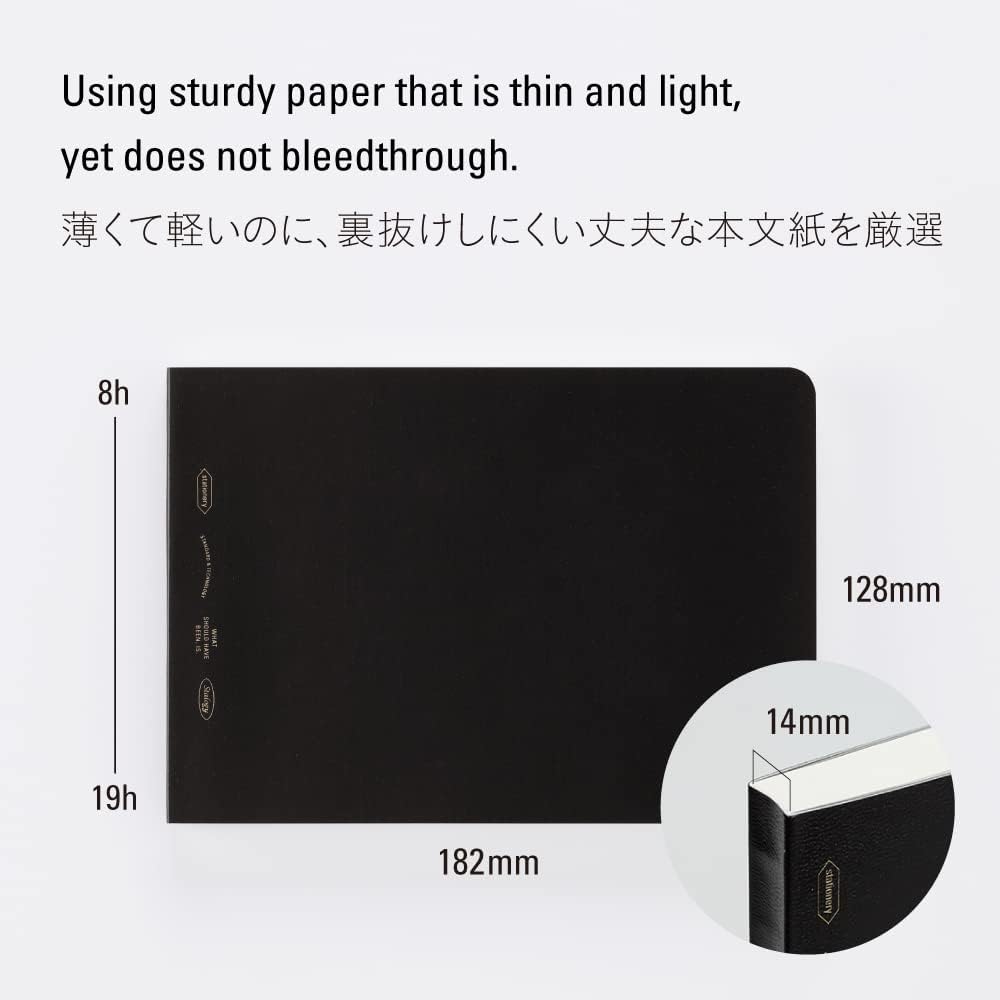 Stalogy - 365 Days Notebook, B6 landscape, black, design specifications