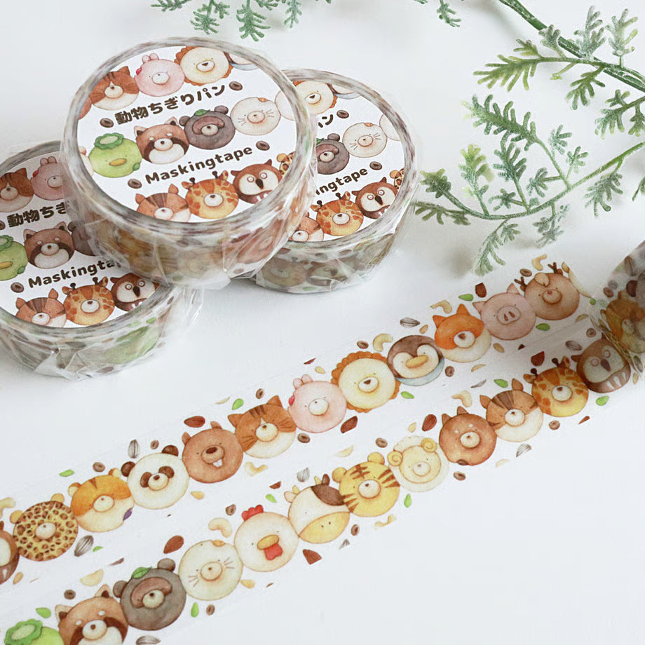 Masking tape with animal design on a white background