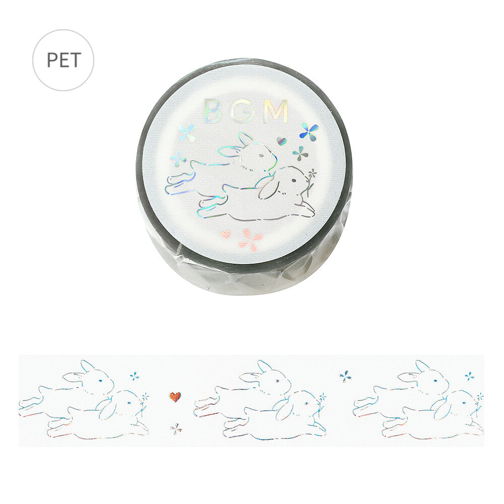 BGM - PET tape, Bunny, silver iridescent foil, product