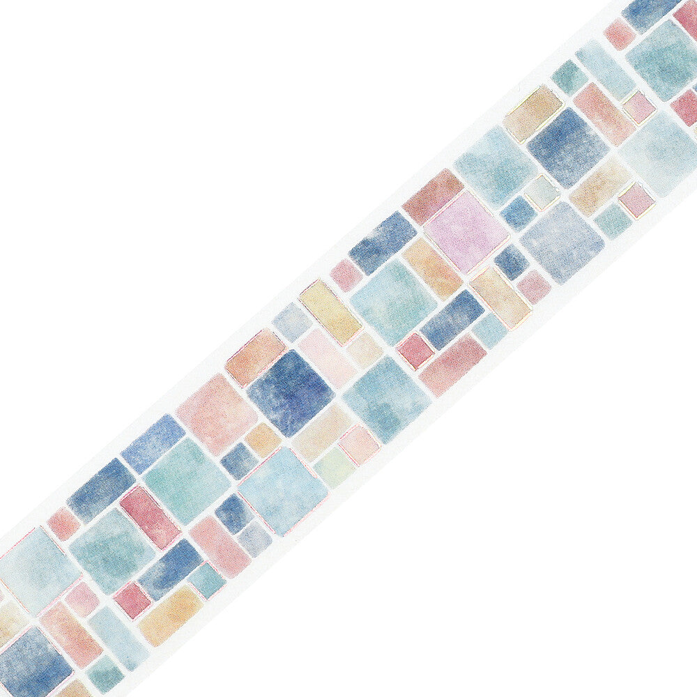 BGM - PET tape, Tile Pattern, silver foil, loop