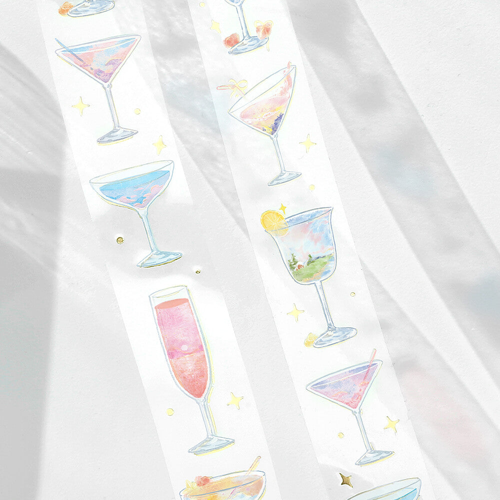 BGM - PET tape, Empty Cocktail, gold foil, designs