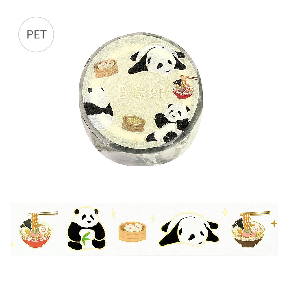 BGM - PET tape, Panda's Meal Time, gold foil