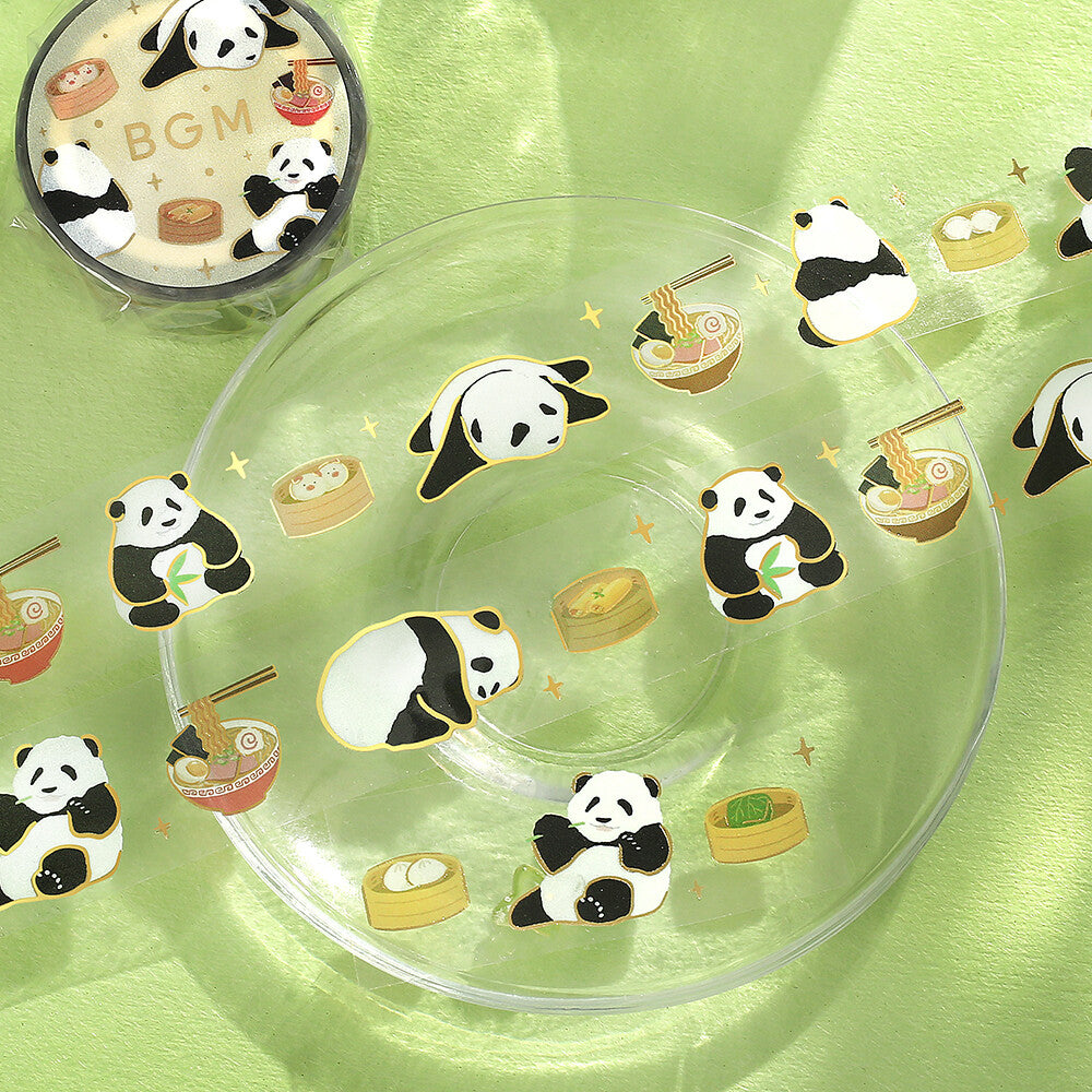 BGM - PET tape, Panda's Meal Time, gold foil