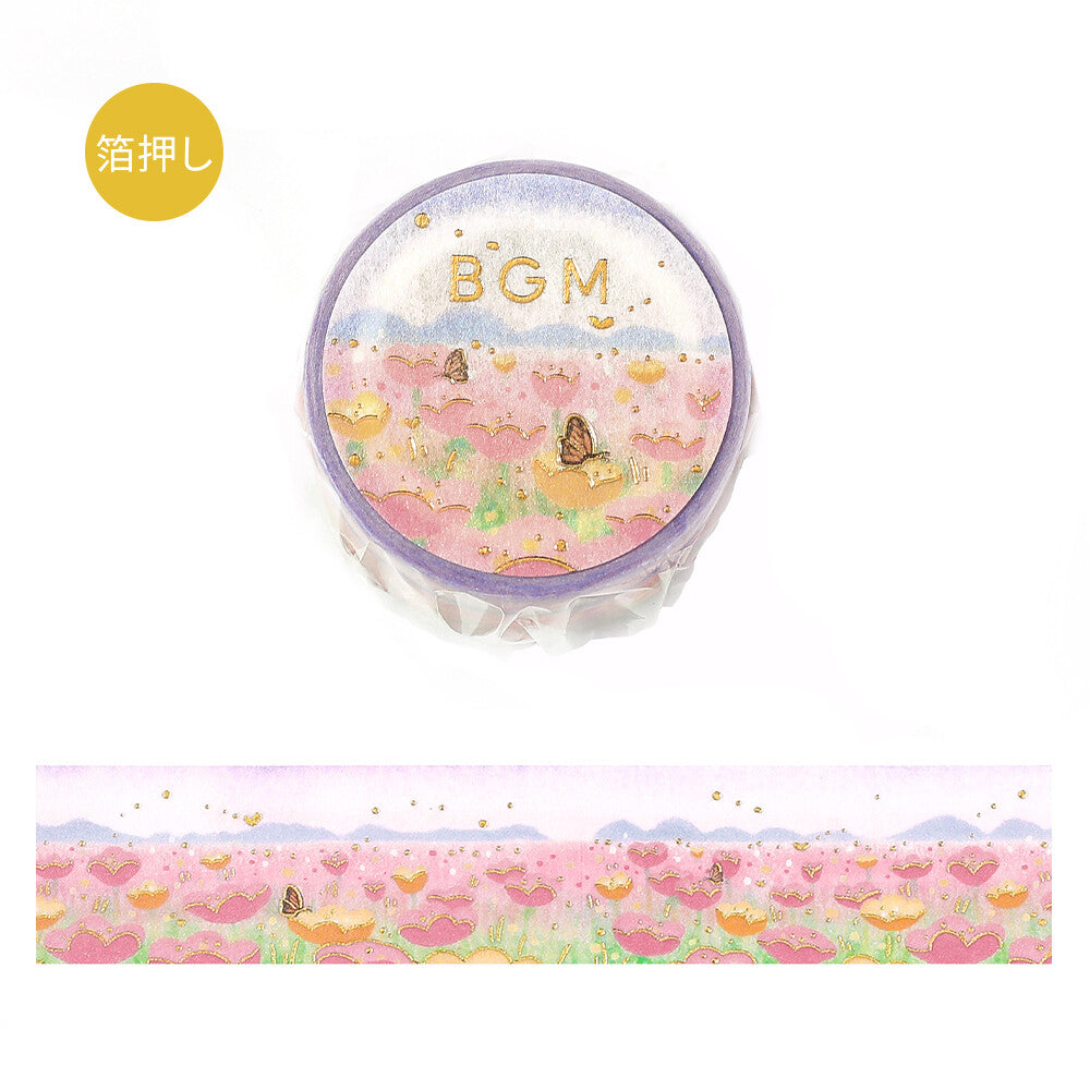 BGM - Washi tape, Flower Garden, gold foil, front product