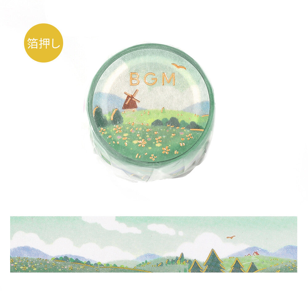 BGM - Washi tape, Glorious Fields, gold foil, front product
