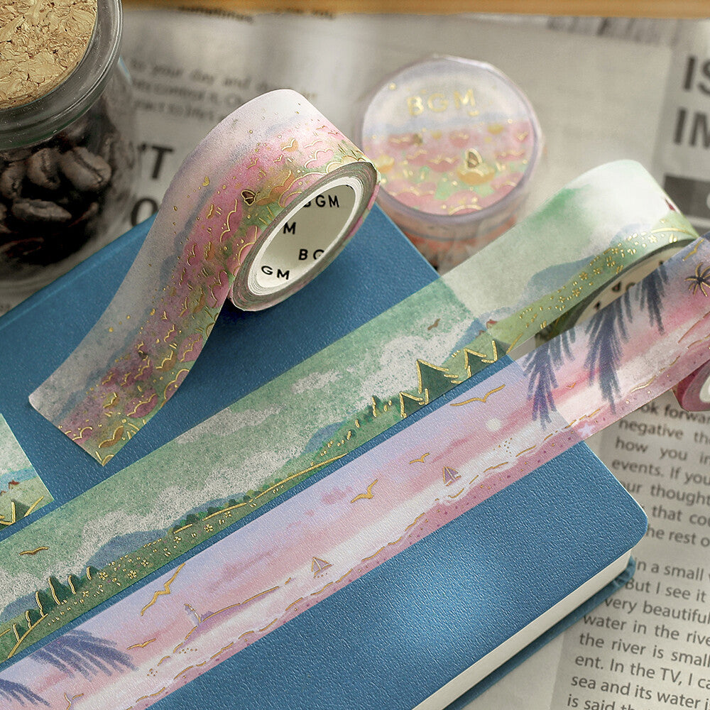 BGM - Washi tape, Glorious Fields, gold foil, designs
