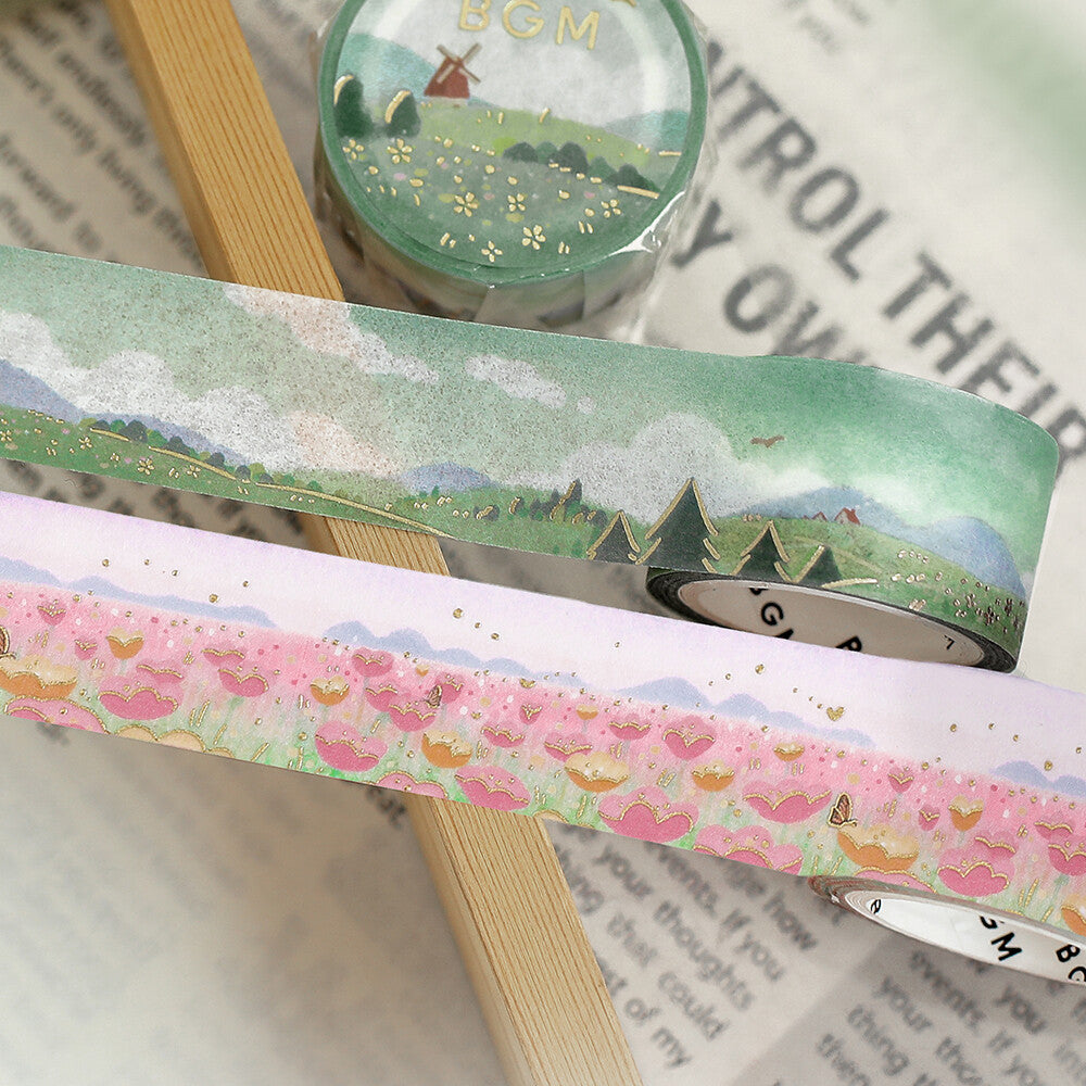 BGM - Washi tape, Glorious Fields, gold foil, decorations