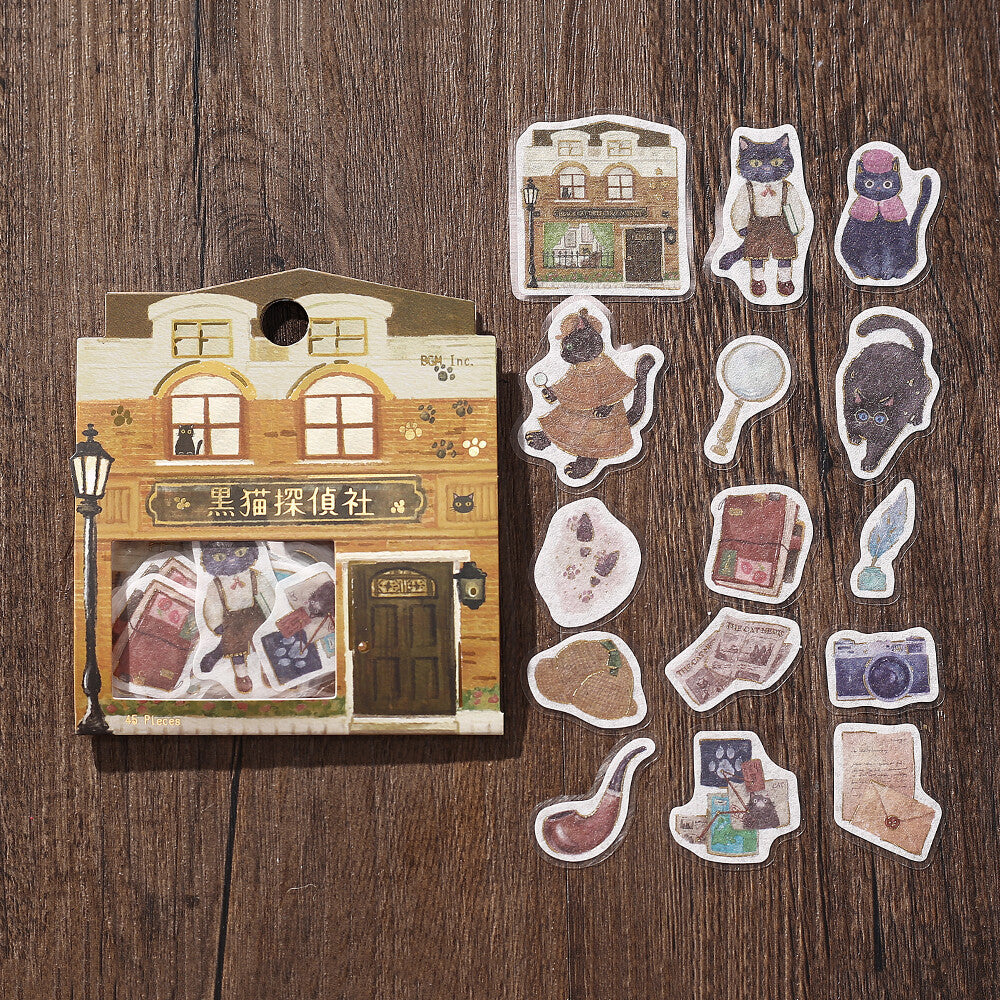BGM - Sticker flakes, Cats Shopping Arcade, gold foil, designs