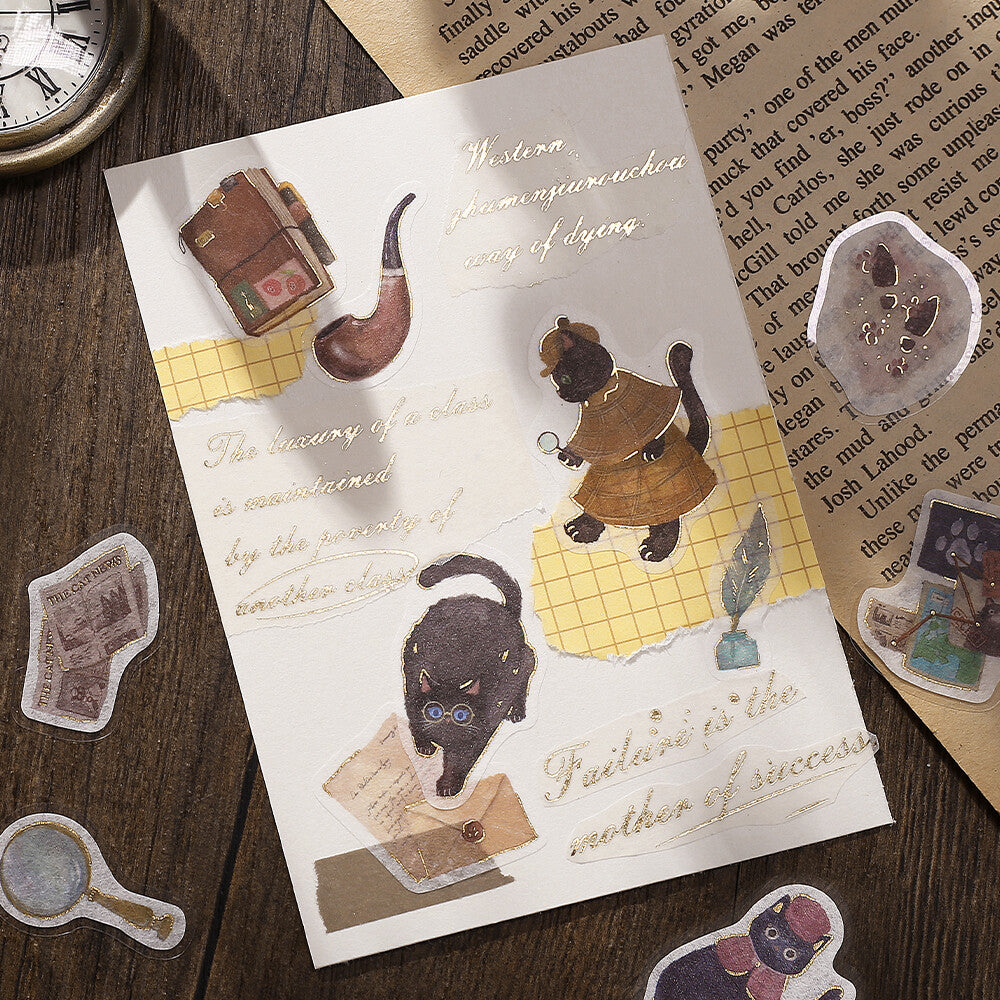 BGM - Sticker flakes, Cats Shopping Arcade, gold foil, decorations