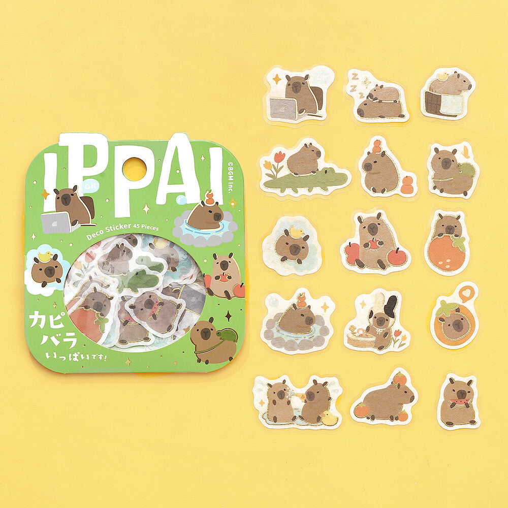 BGM - Sticker flakes, Capybaras all over the Place, gold foil, designs