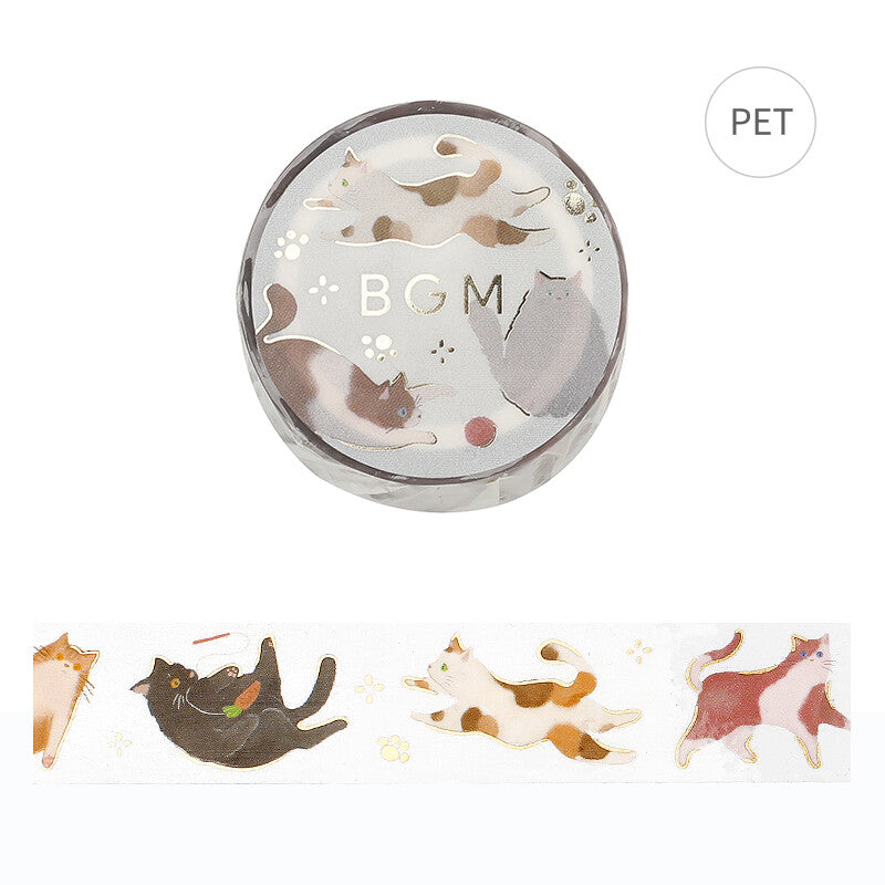 BGM - PET tape, Cat Play, gold foil, front product