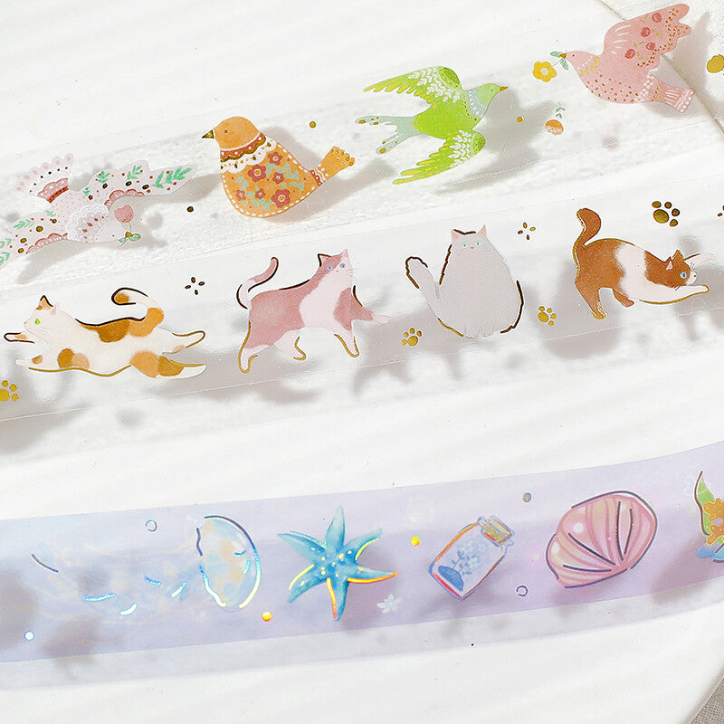BGM - PET tape, Cat Play, gold foil, series