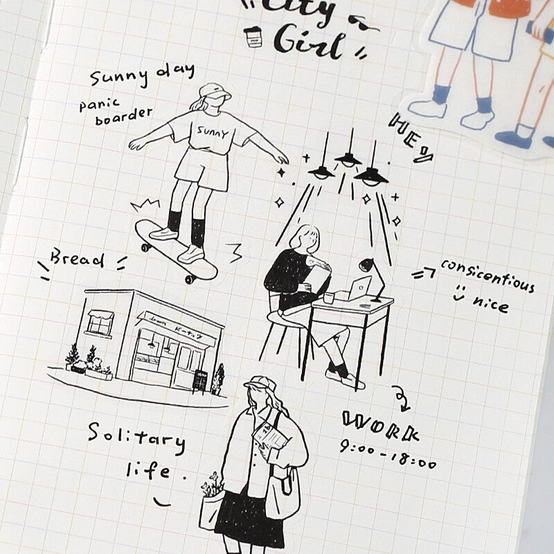 BGM - Sticker flakes, Illustrated Book Series, City Girl