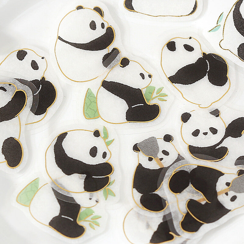 BGM - Sticker flakes, Pandas all Over the Place! Gold foil, decorations