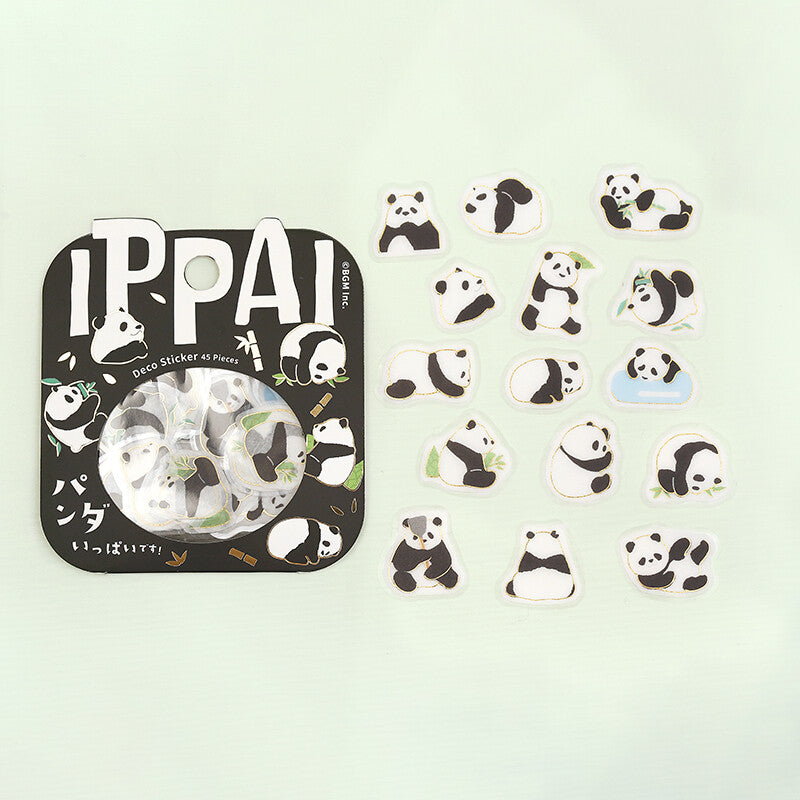 BGM - Sticker flakes, Pandas all Over the Place! Gold foil, packet