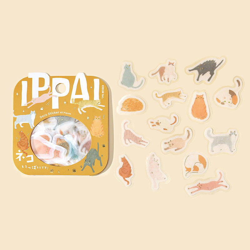BGM - Sticker flakes, Full of Cats! Gold foil, packet