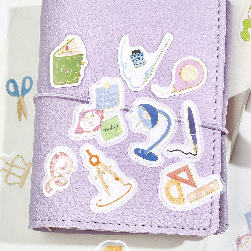 BGM - Sticker flakes, Full of Stationery! Gold foil, stickers