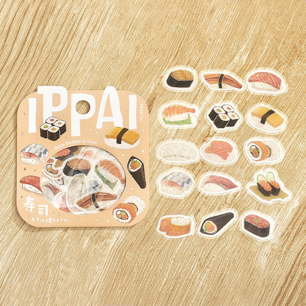 BGM - Sticker flakes, Full of Sushi! Gold foil, packet