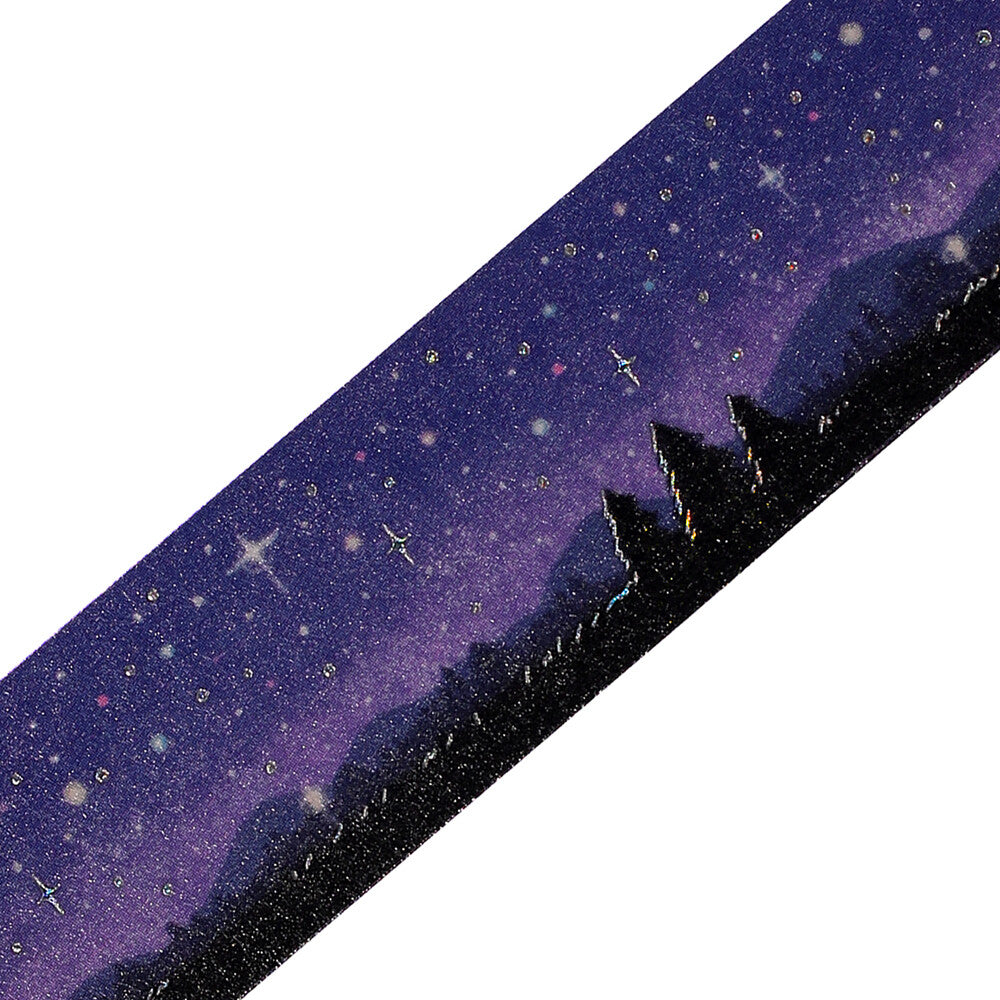 BGM - Washi tape, Starry Sky, silver iridescent foil, loop