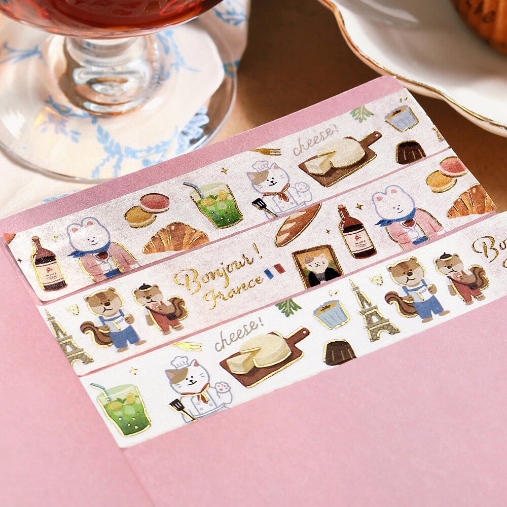 BGM - Washi tape, Paris, gold foil, in use