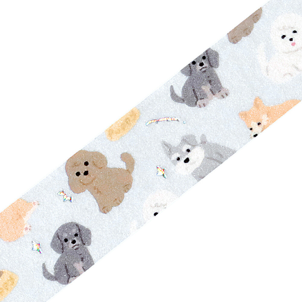 BGM - Washi tape, I love dogs, silver foil, loop