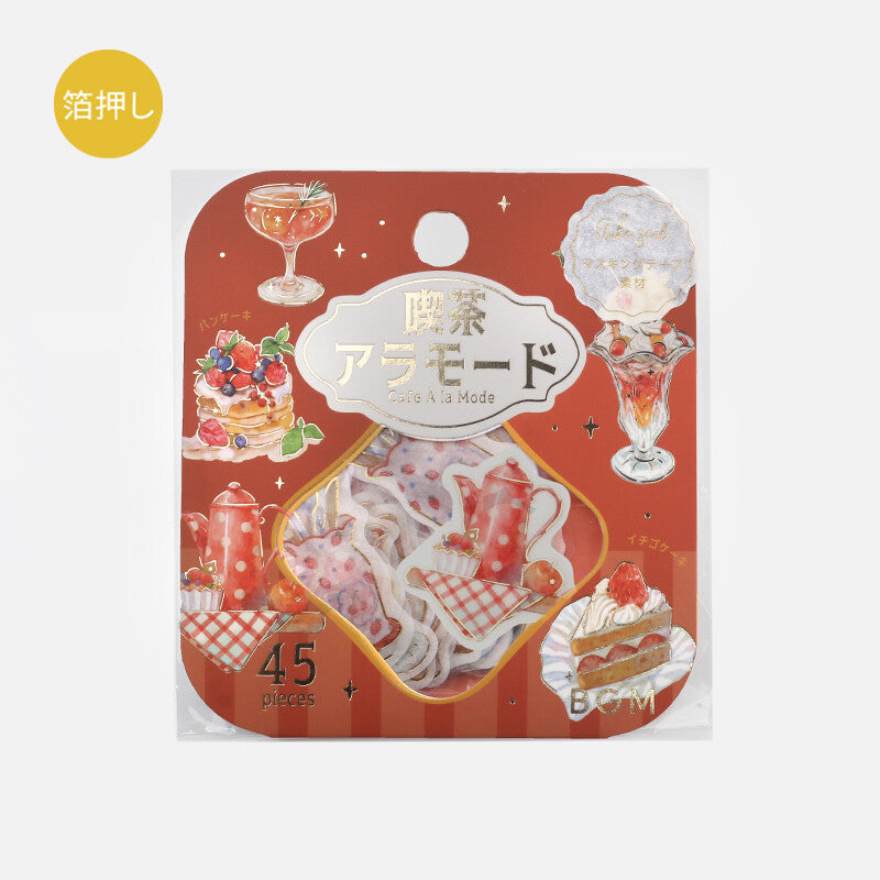 BGM - Sticker flakes, Coffee a-la-mode, Red, gold foil, product