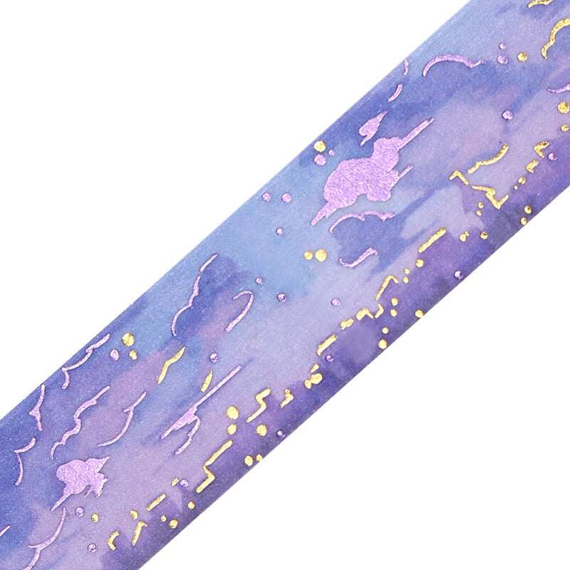 BGM - Washi tape, Enchanted sky, Purple and gold foil, design loop