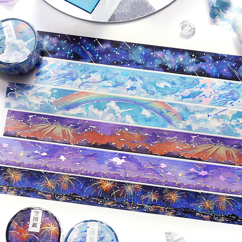 BGM - Washi tape, Enchanted sky, Purple and gold foil, series