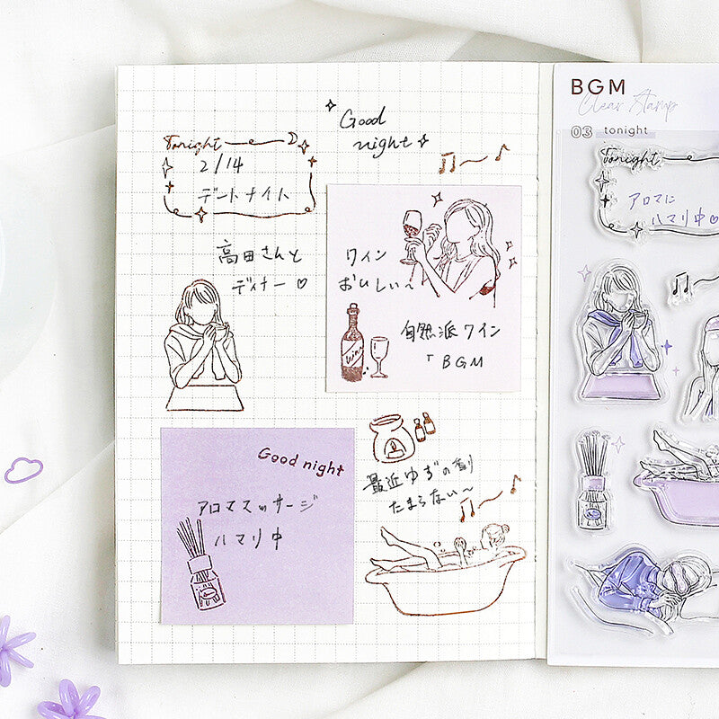 BGM - Clear Stamps, Night, in use