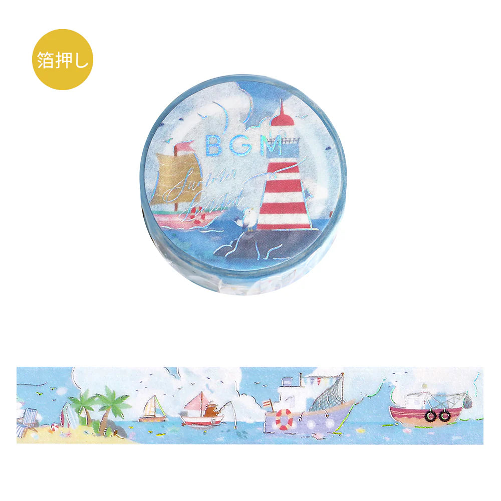 BGM - Washi tape, Holiday by the Lighthouse, silver foil, limited, product