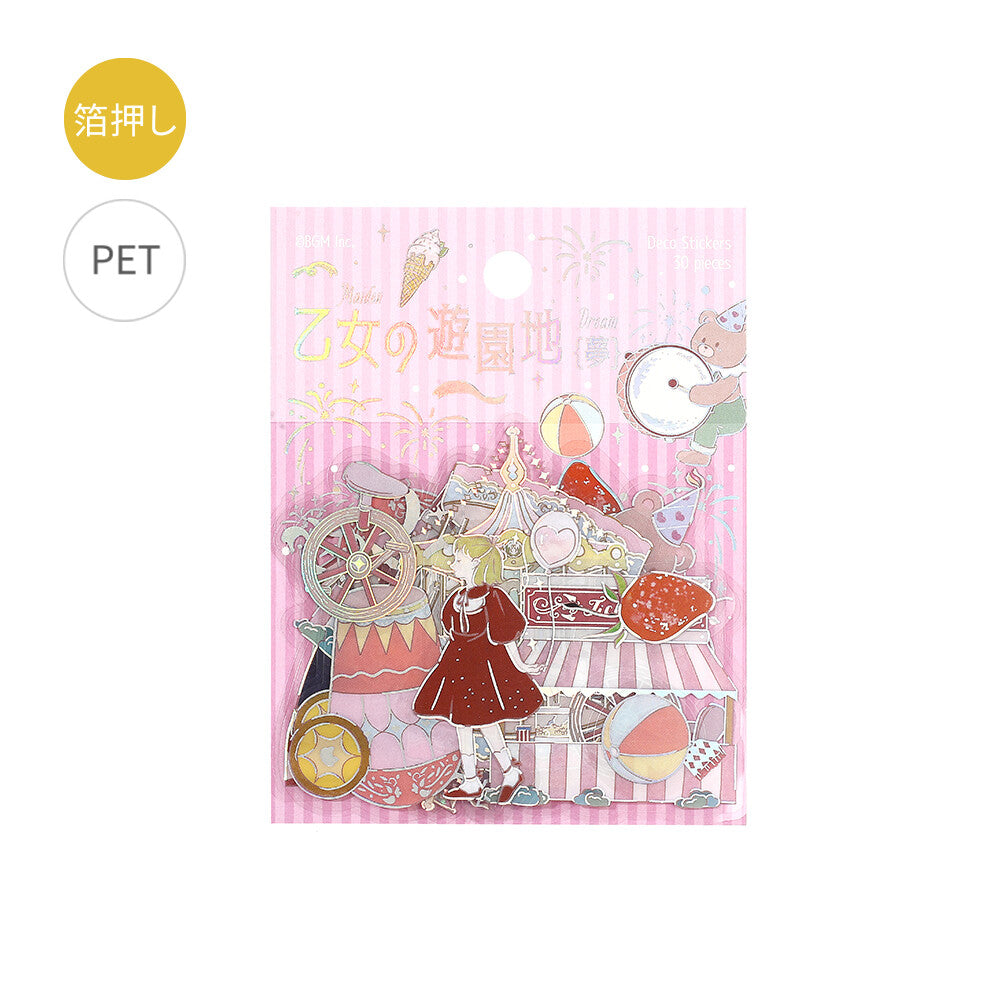 Decorative product with cartoon character and candy-themed design on a pink background