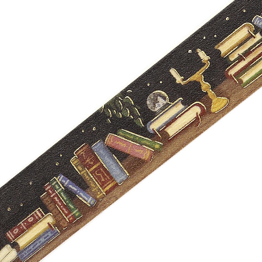 Decorative washi with book and scale design on a white background
