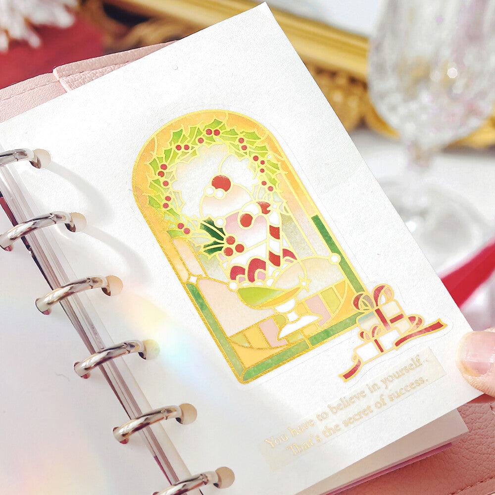 Decorative card with tarot card design on a notebook