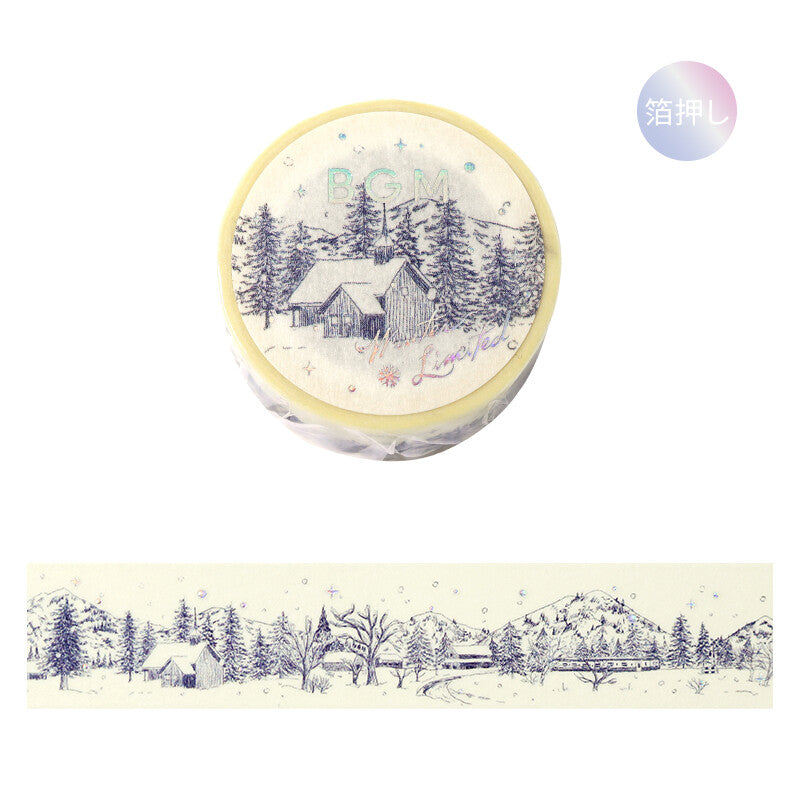 BGM - Washi tape, Sketch, limited edition, silver foil, front product
