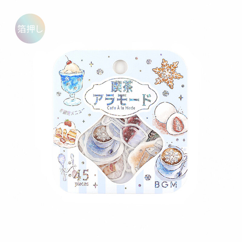 BGM - Sticker flakes, Cafe A la mode, limited edition, silver foil, product