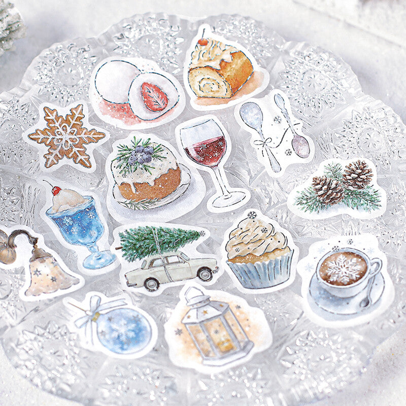 BGM - Sticker flakes, Cafe A la mode, limited edition, silver foil, illustrations