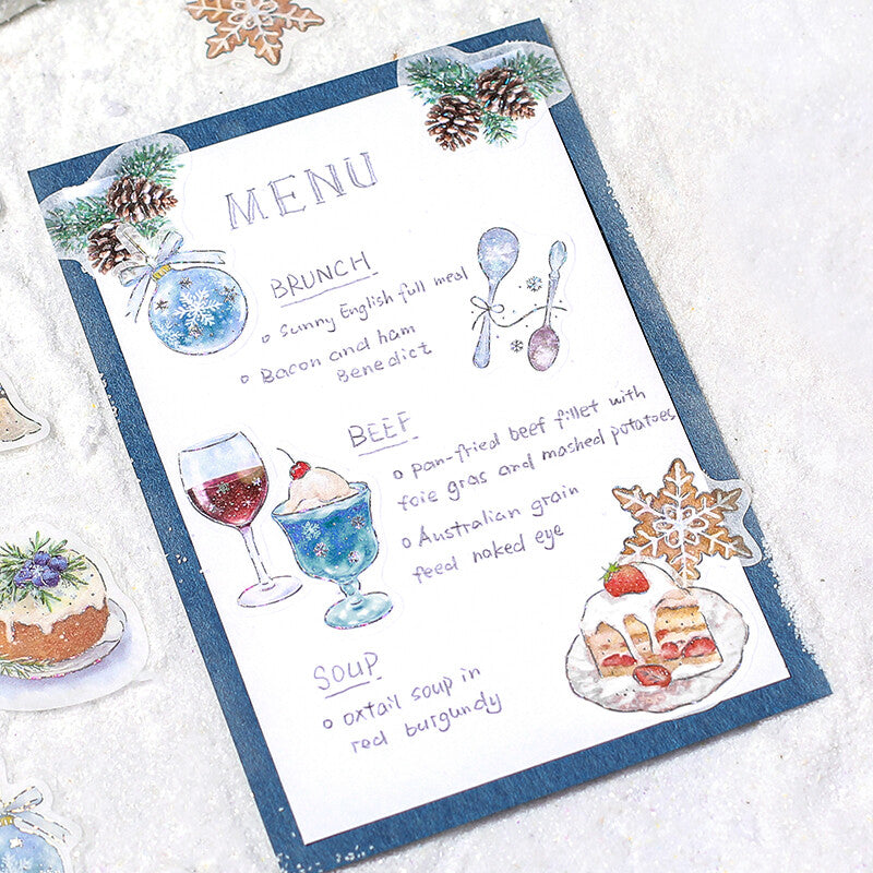 BGM - Sticker flakes, Cafe A la mode, limited edition, silver foil, menu