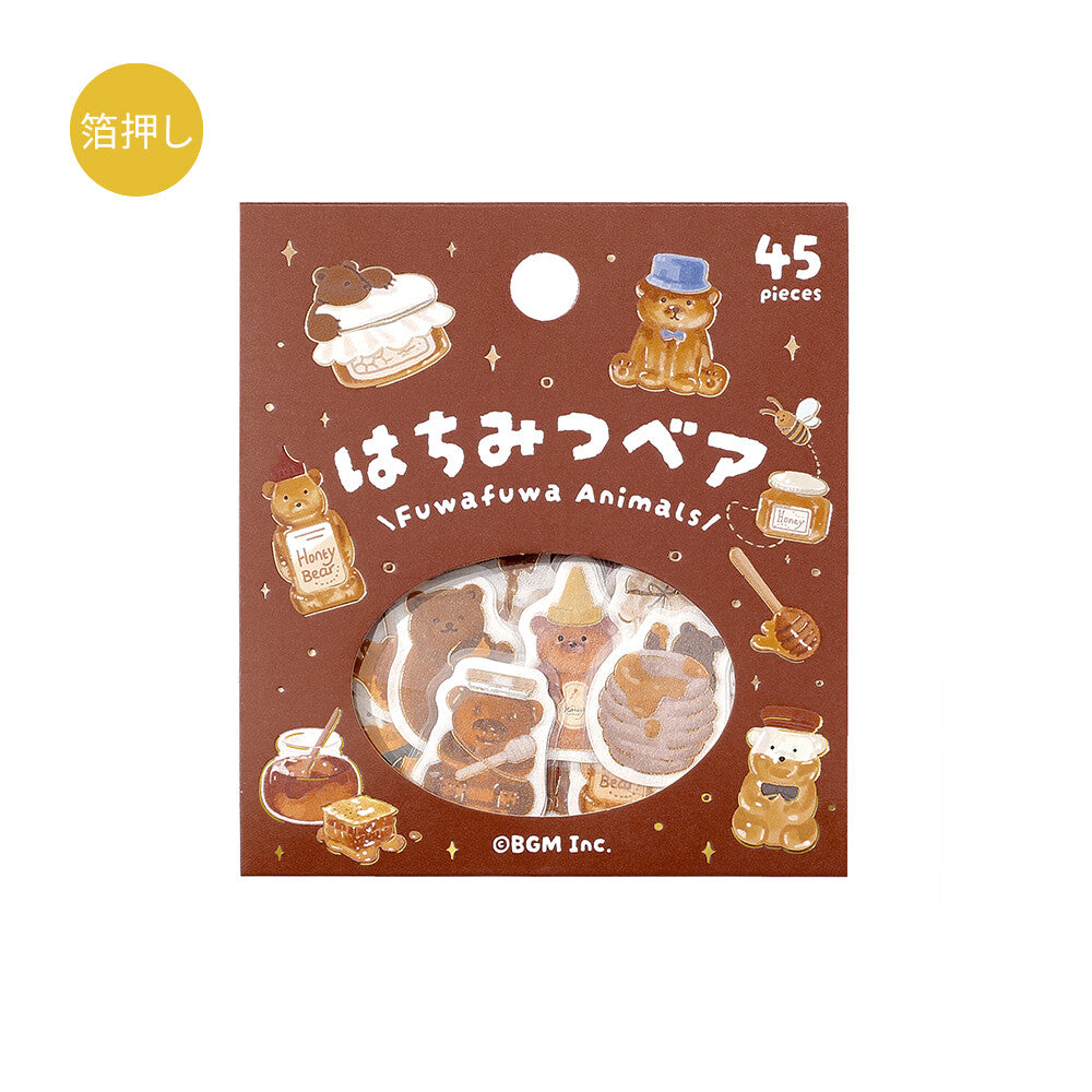 BGM - Sticker flakes, Honey bear, gold foil, front product