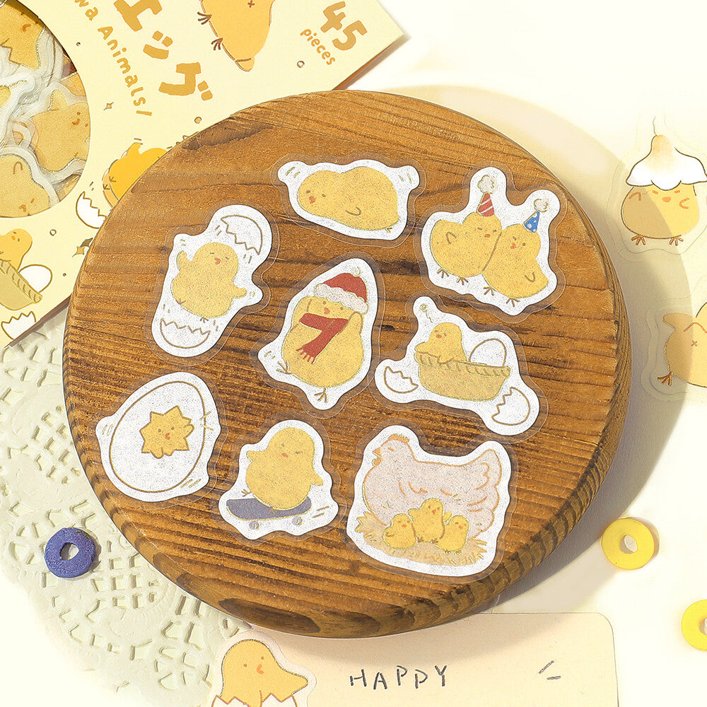 BGM - Sticker flakes, Chick eggs, gold foil, decoration