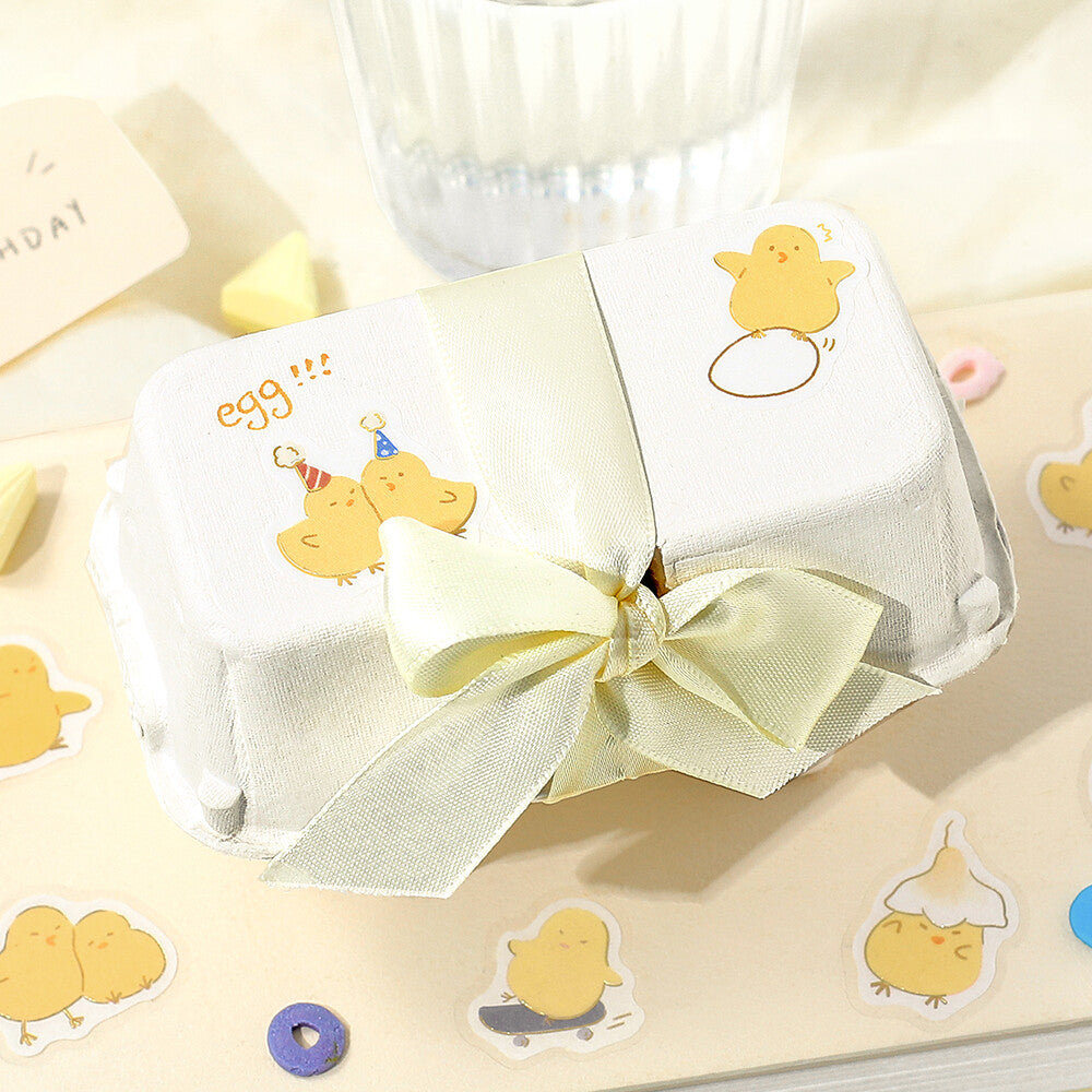 BGM - Sticker flakes, Chick eggs, gold foil, in use
