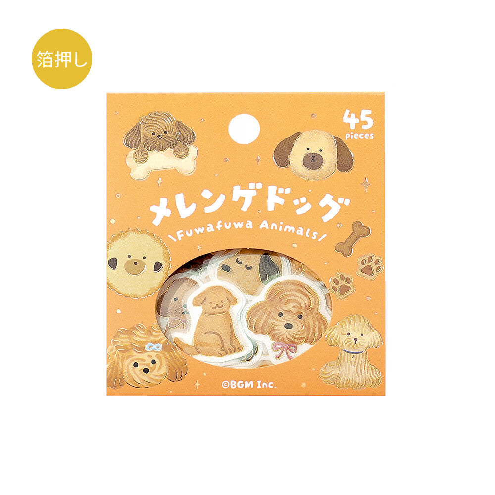 BGM - Sticker flakes, Meringue dog, gold foil, packet