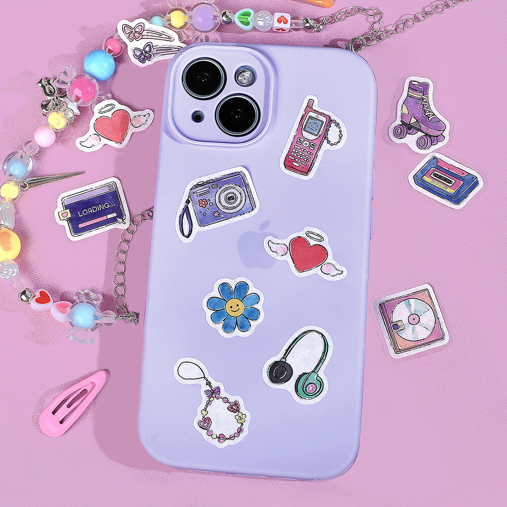 BGM - Sticker flakes, Retro, silver foil, decoration
