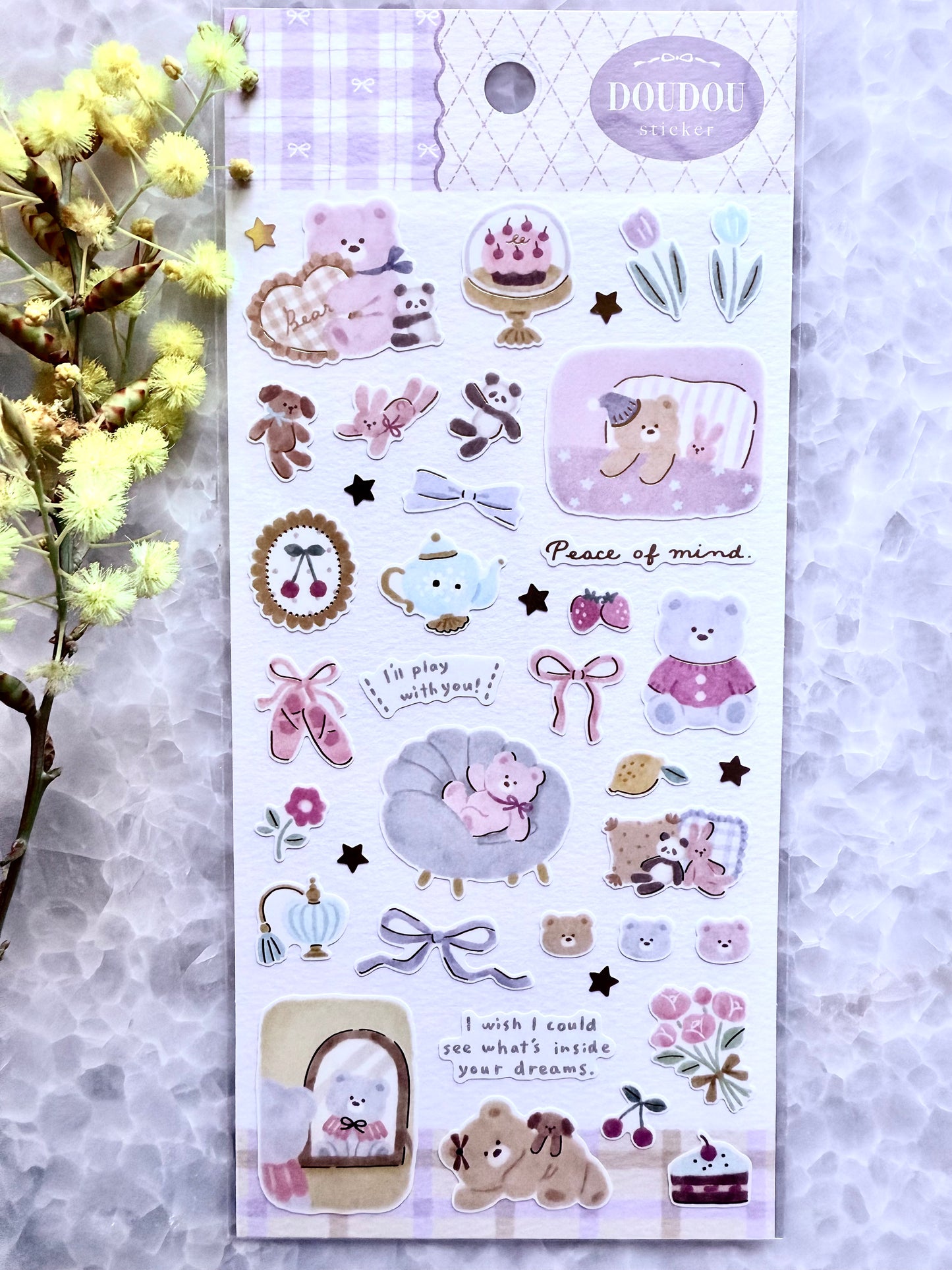 Mindwave - Stickers, Kuma Bear, gold foil, front