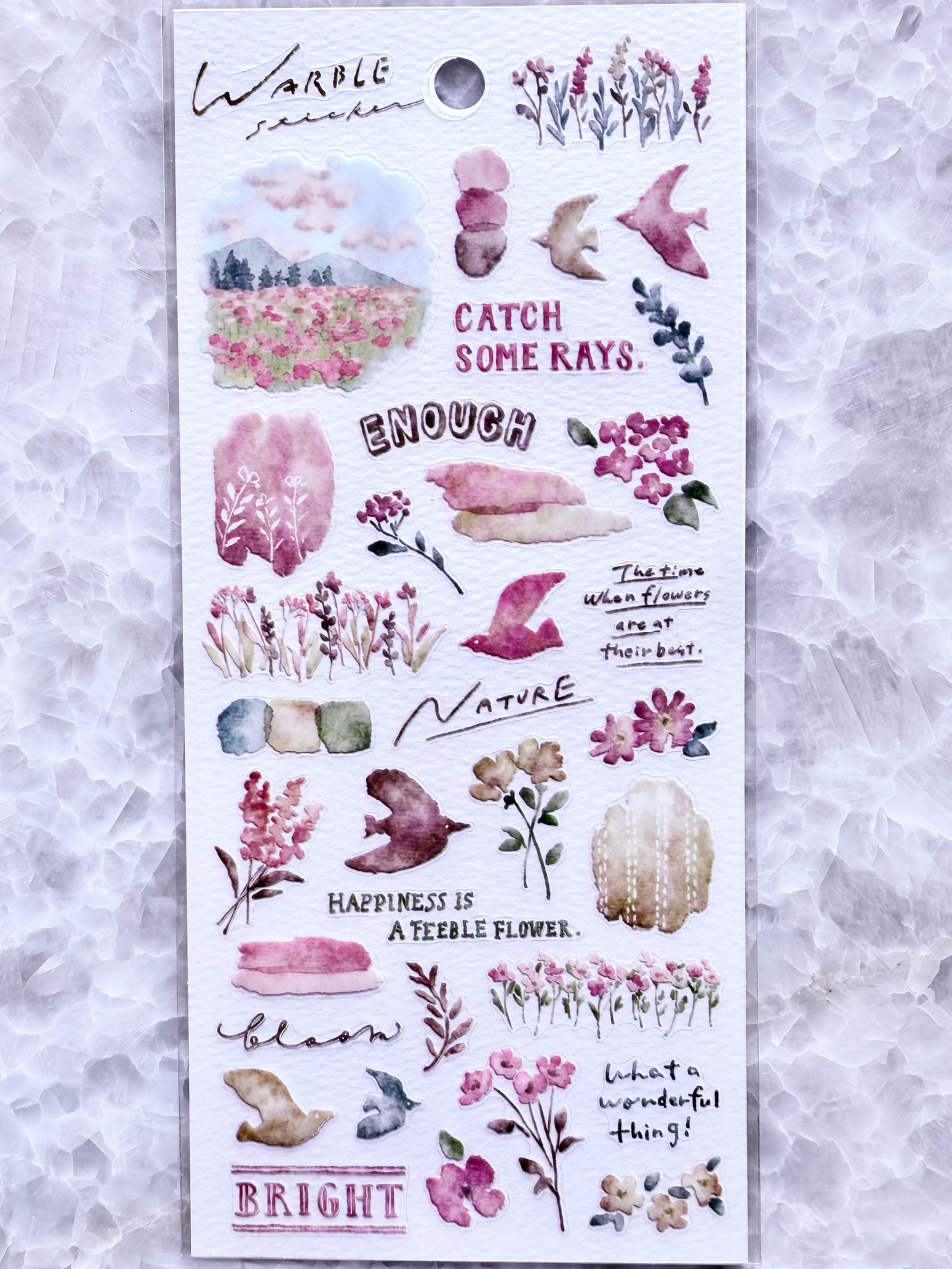 Mindwave - PET Stickers Pink Warble Stickers, front