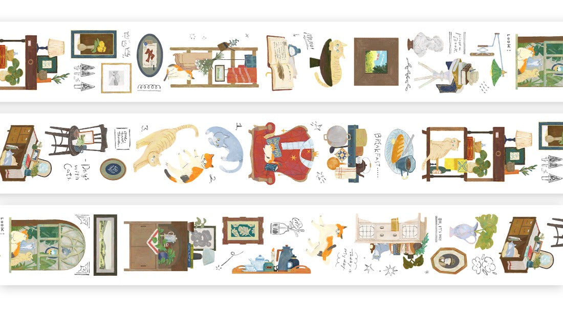 OURS Studio - PET Tape, Life with Cats, design loop