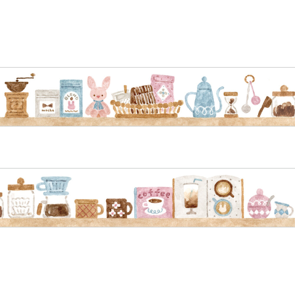 Papier Platz - Washi tape, Rabbit and coffee, loop design