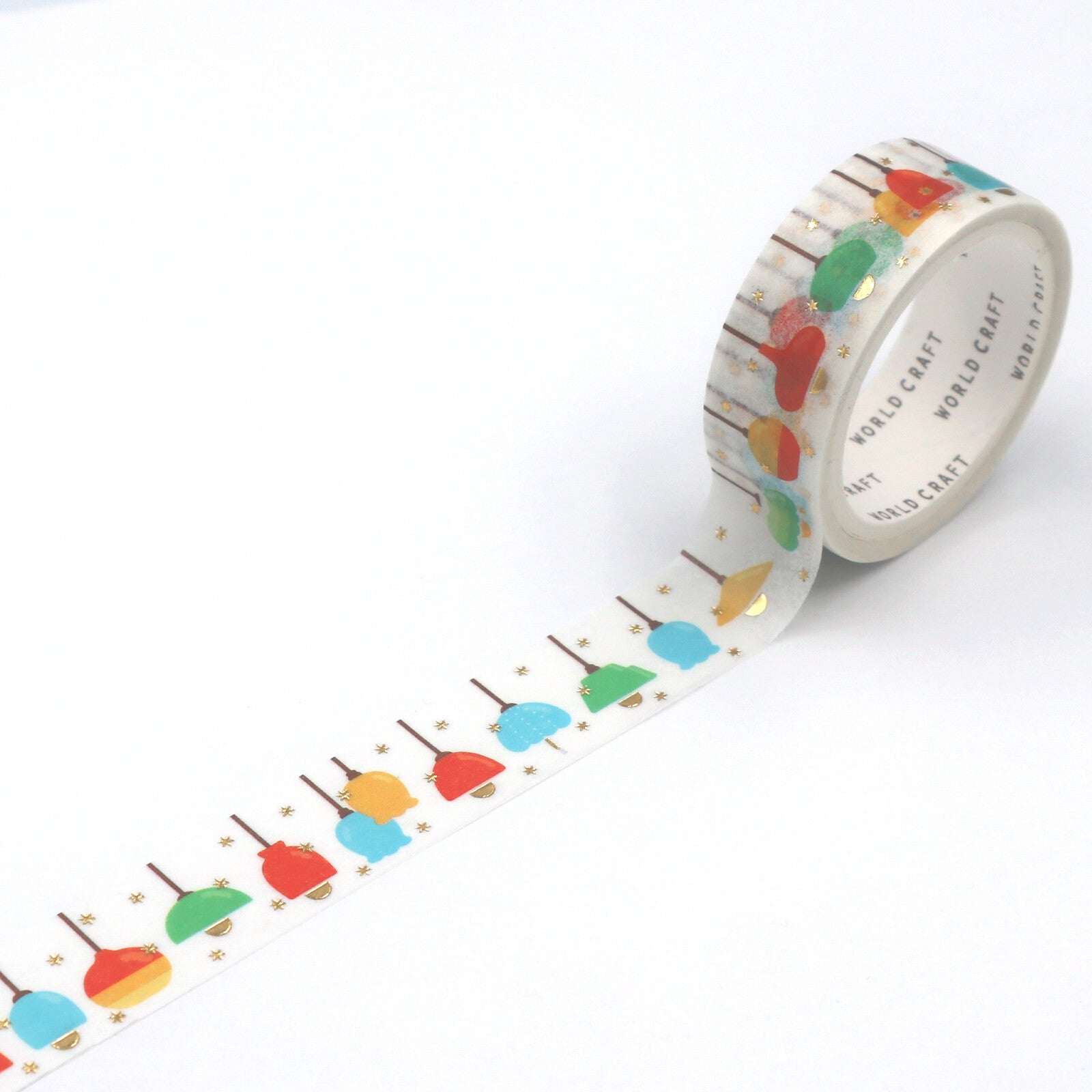World Craft - Washi tape, Retro Pop Light, gold foil, washi loop