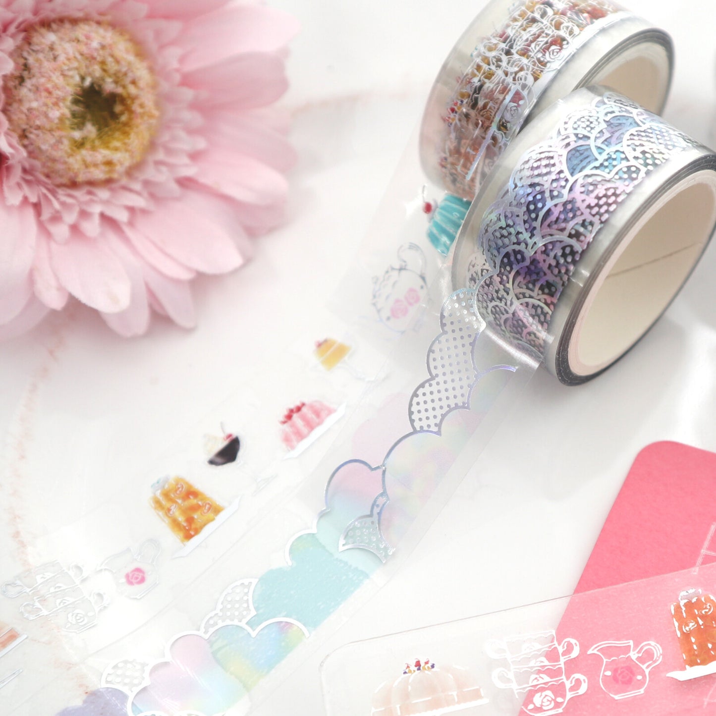 World Craft - PET tape, Jelly, silver foil, designs