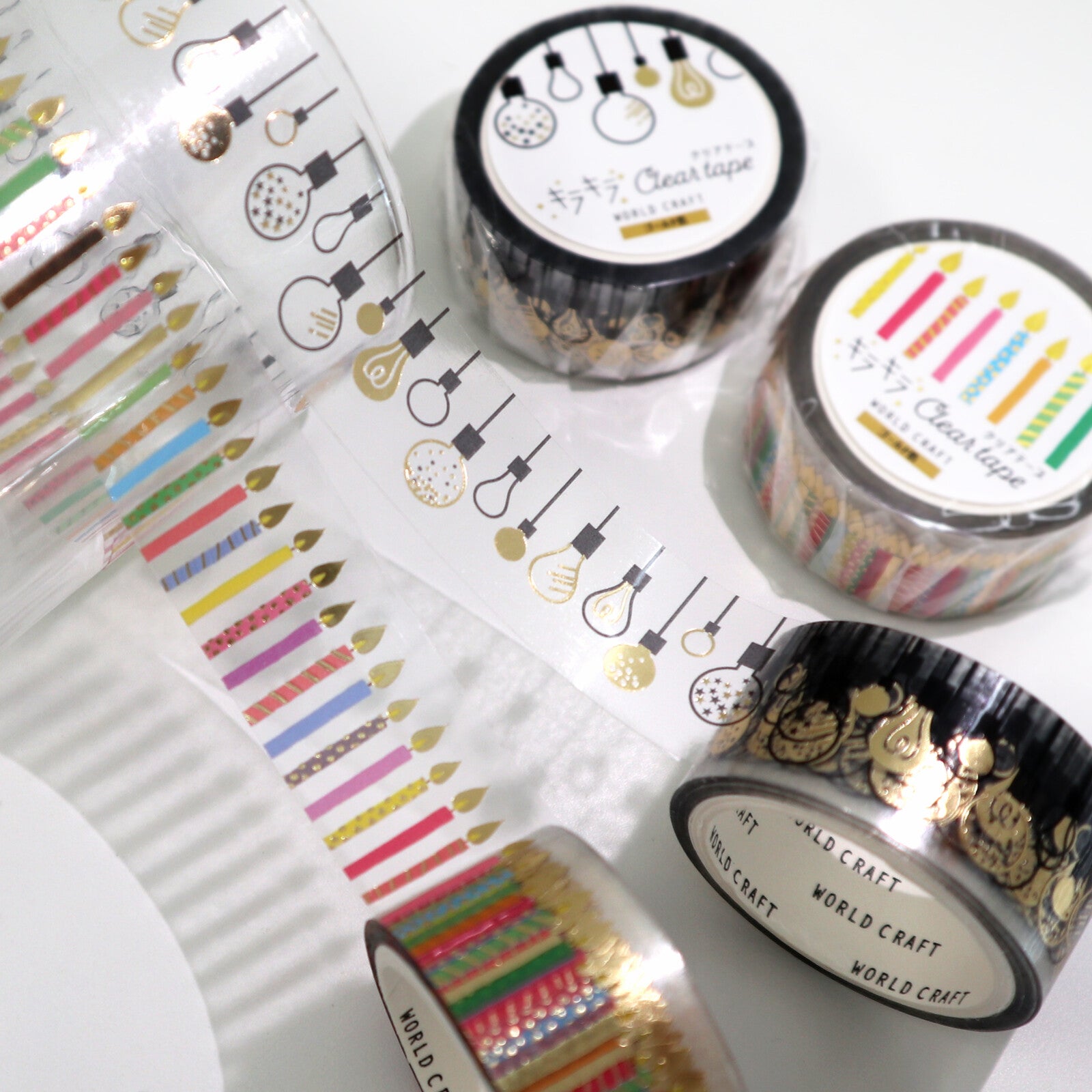 World Craft - PET tape, Candles, gold foil, series