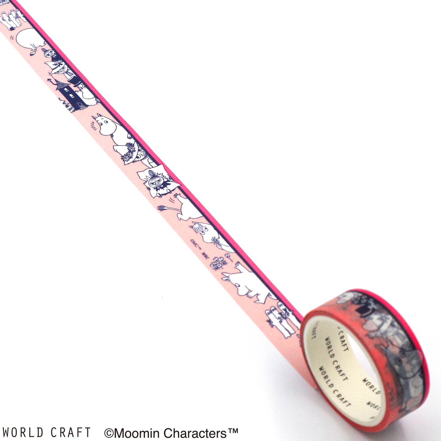 World Craft - Washi tape, Moomin, pink border, washi loop